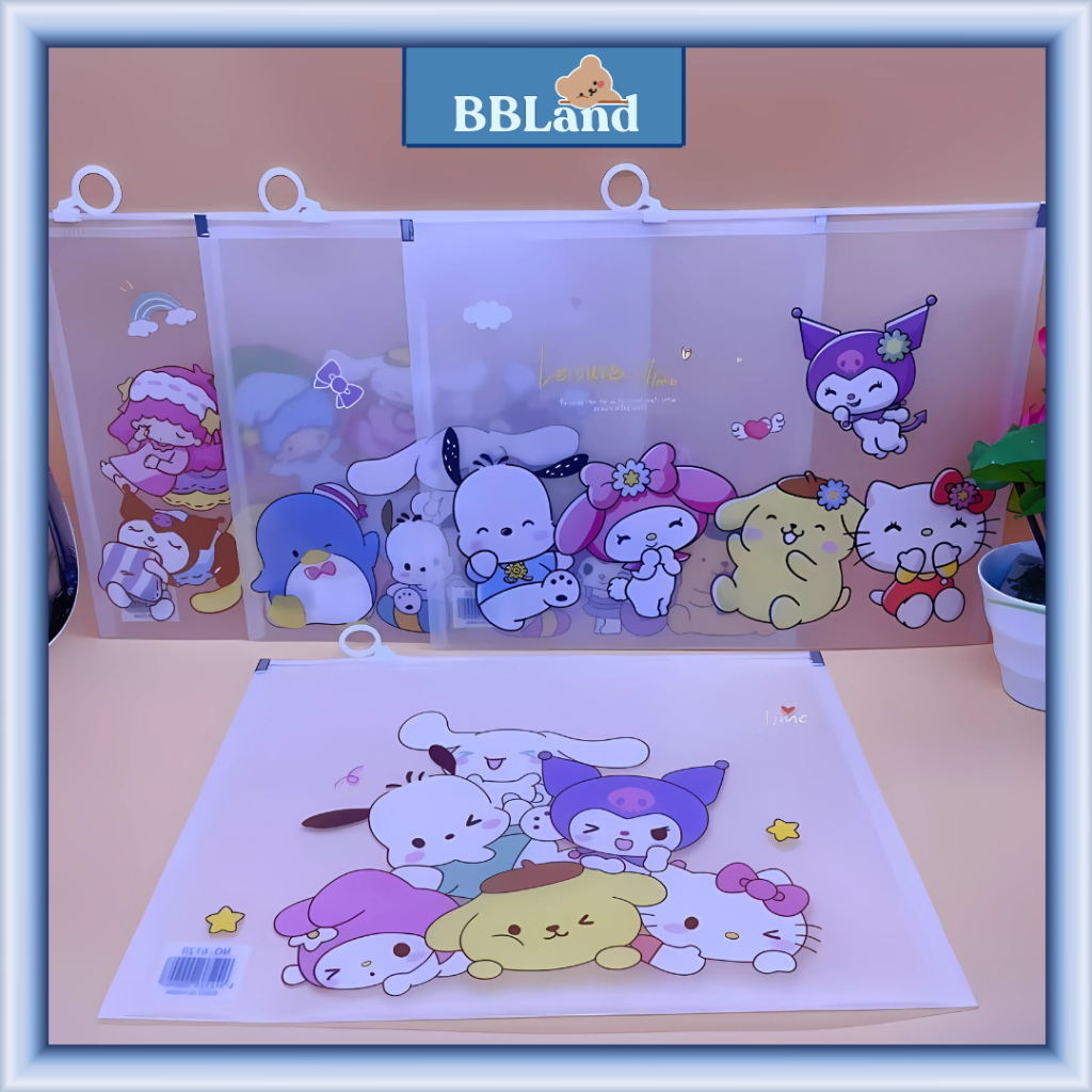 

Zipper A4 B5 Karakter Labubu Sanrio Map Bening Serbaguna Folder Dokumen Kertas Buku Lucu Anti Air
