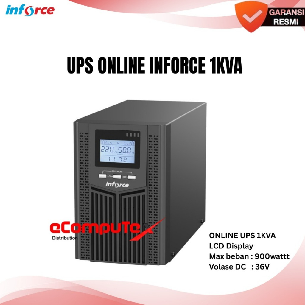 UPS INFORCE 1KVA ONLINE / 1 KVA MAX 900WATT 900 WATT 12V ORIGINAL/ POWER INFORCE UPS ONLINE 1KVA / G