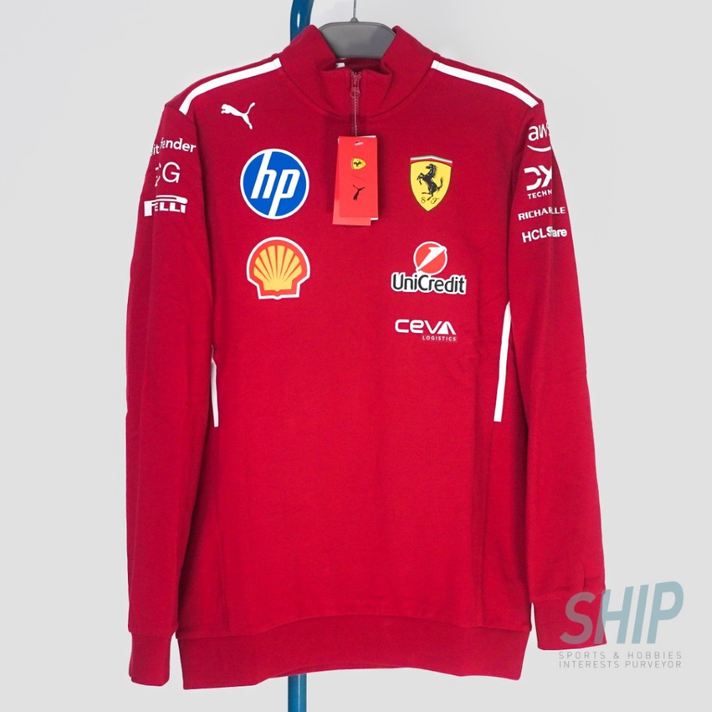 2025 TEAM HALF ZIP FERRARI mens original PUMA formula 1 F1 scuderia charles leclerc lewis hamilton 1