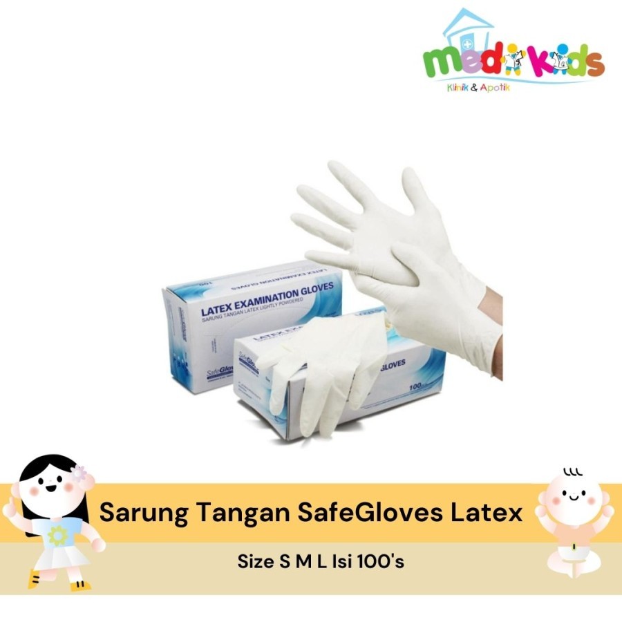 Sarung Tangan Latex Maxter Box isi 100 Exam Gloves Powdered - M