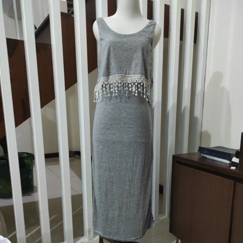 Long dress abu misty kaos bodycon