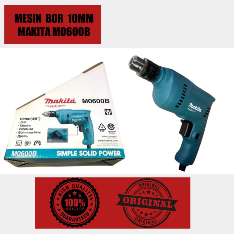 MAKITA Bor Listrik 10mm M0600B Original Makita Garansi Resmi 2 Tahun