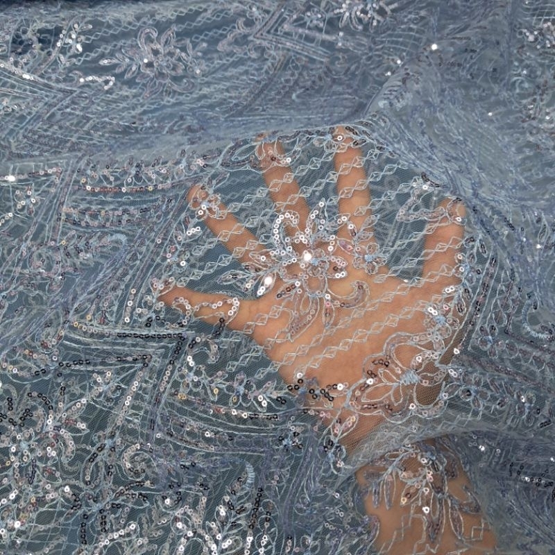 kain bahan tile payet mewah | kain tile payet motif | kain tile payet bahan kebaya