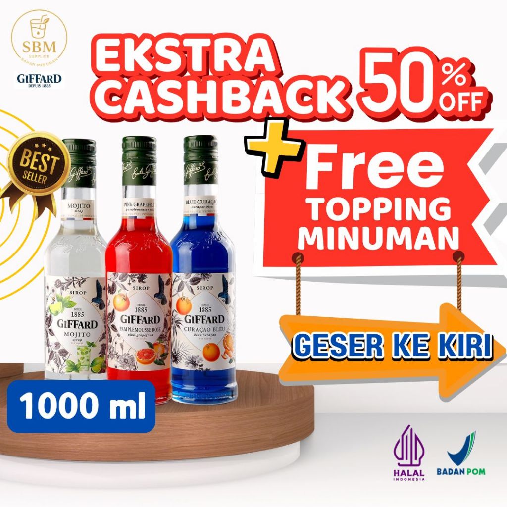

SIRUP GIFFARD ORIGINAL TERMURAH TERLARIS - SYRUP UNTUK MINUMAN | COCOK UNTUK CAFE RESTORAN DAN USAHA LAINNYA - ALL VARIAN UKURAN 1000 ML