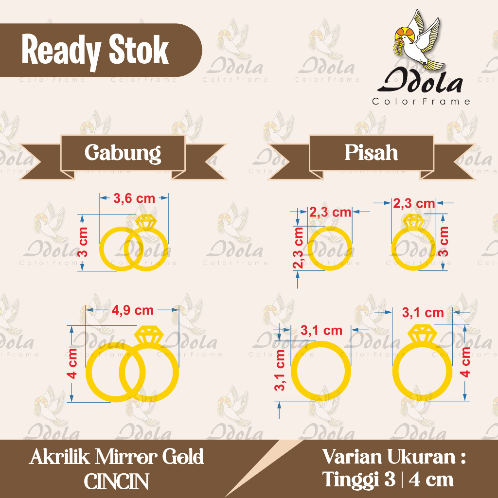 IDOLA FRAME - AKRILIK CUTTING REPLIKA CINCIN HIASAN MAHAR