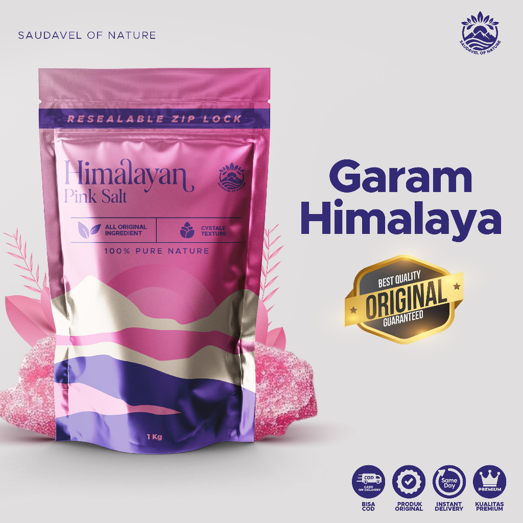 

Garem Himalaya Garam Pink Salt 1kg Original Organik Premium