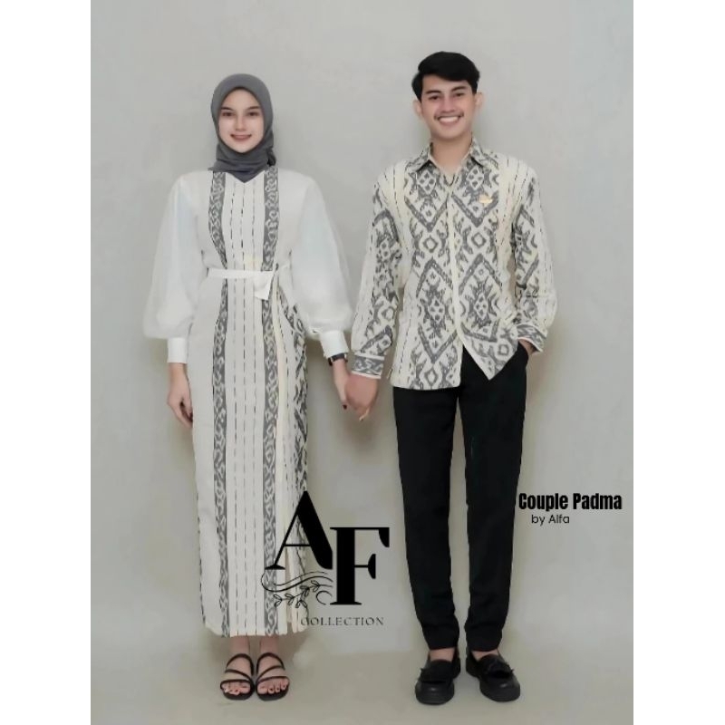 Alfa | Gamis Dress Tenun Couple Padma Elegan Mewah Tunangan Kondangan