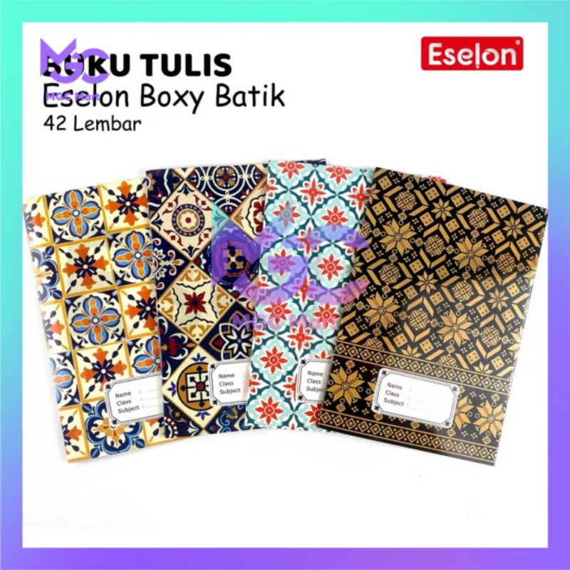 

1Pak Buku Tulis BOXI BATIK 42lembar (10Pcs) / Buku Boxy Batik Eselon 42lbr / Buku Tulis Garis