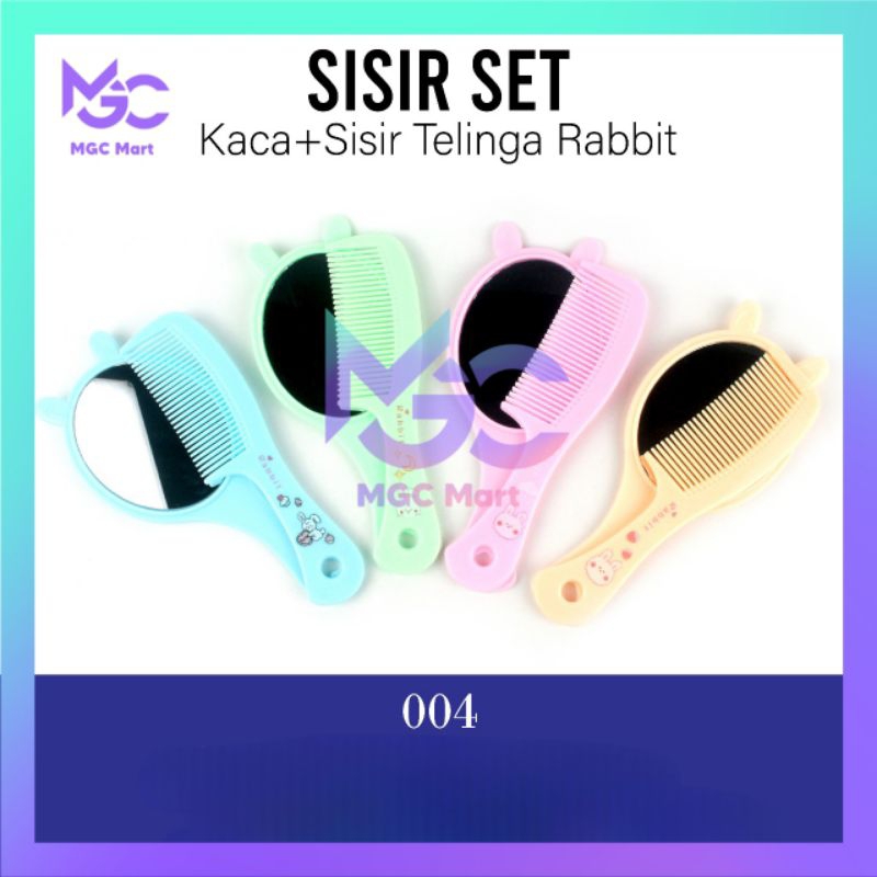 Cermin + Sisir GAGANG Set / Sisir Rambut + Kaca GAGANG Motif Fancy Lucu