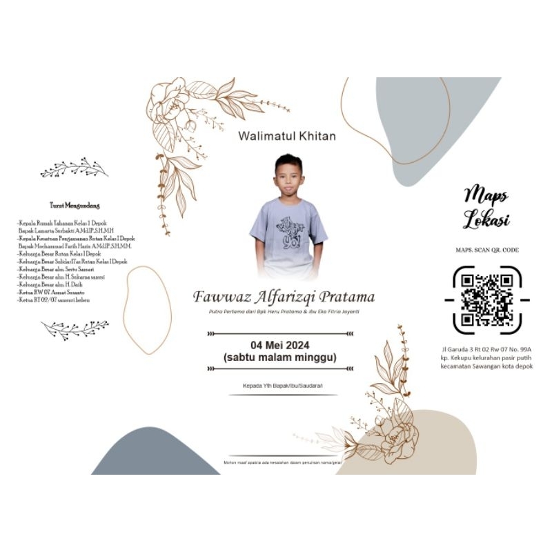 Undangan Khitan dengan foto