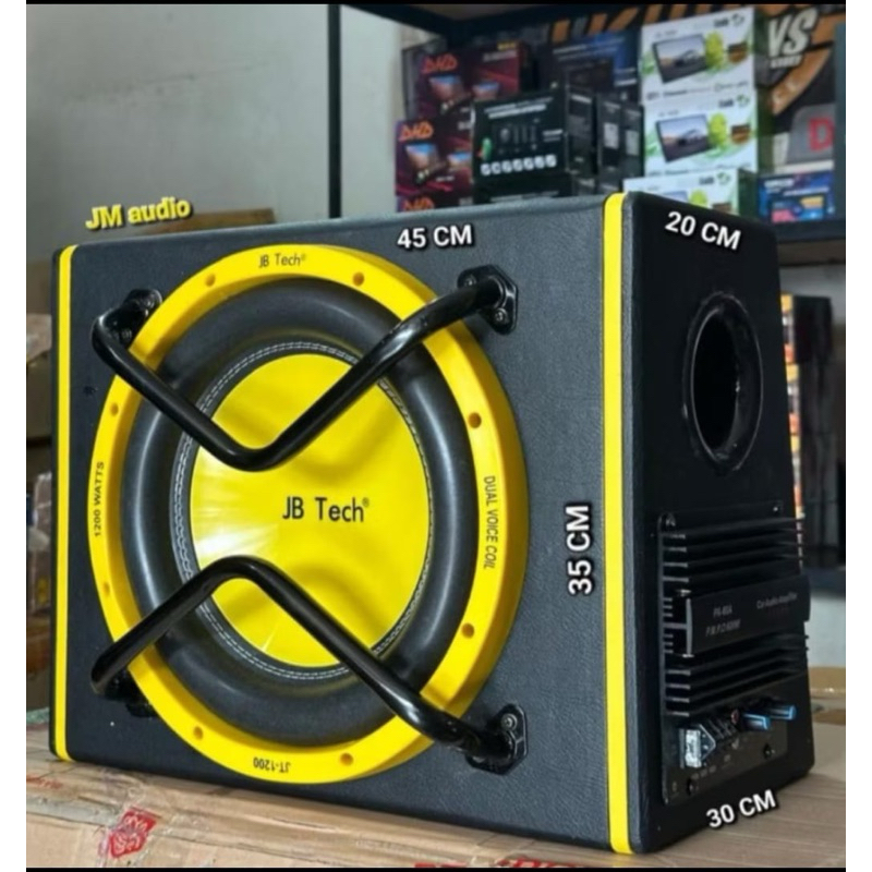 Speaker SUBWOOFER BASS TUBE/BOX 12inch JB-TECH JT-1200 max 1200 Watt Universal 12volt (mobil) Doble 