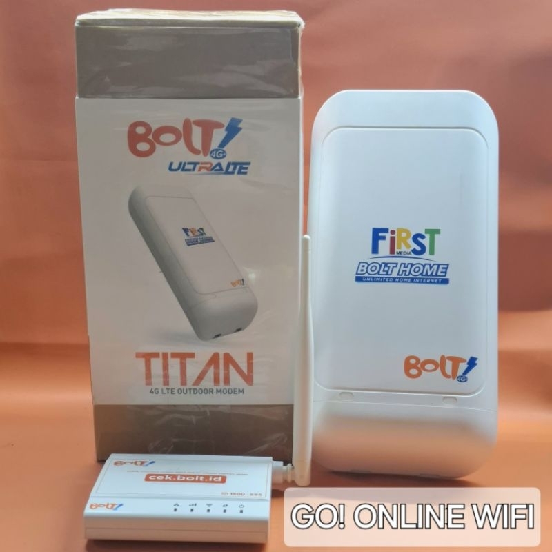 Baru Modem Wifi 4g Outdoor Indoor Satu Set NEW Bolt Titan Bl400 Bl401 Unlock Telkomsel Byu Smartfren