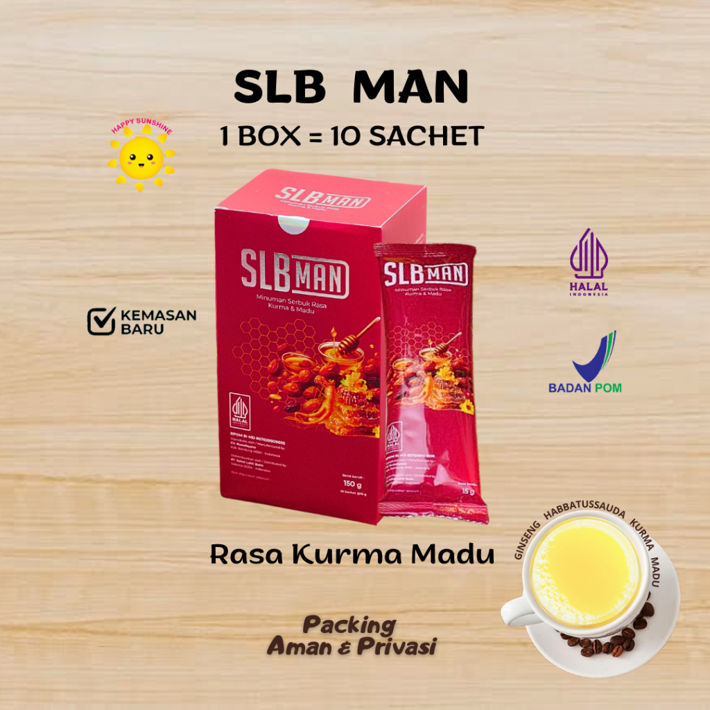 

SLB MAN 1 Box isi 10 Sachet Minuman Ginseng KOPI SLB KOFFIE BPOM HALAL