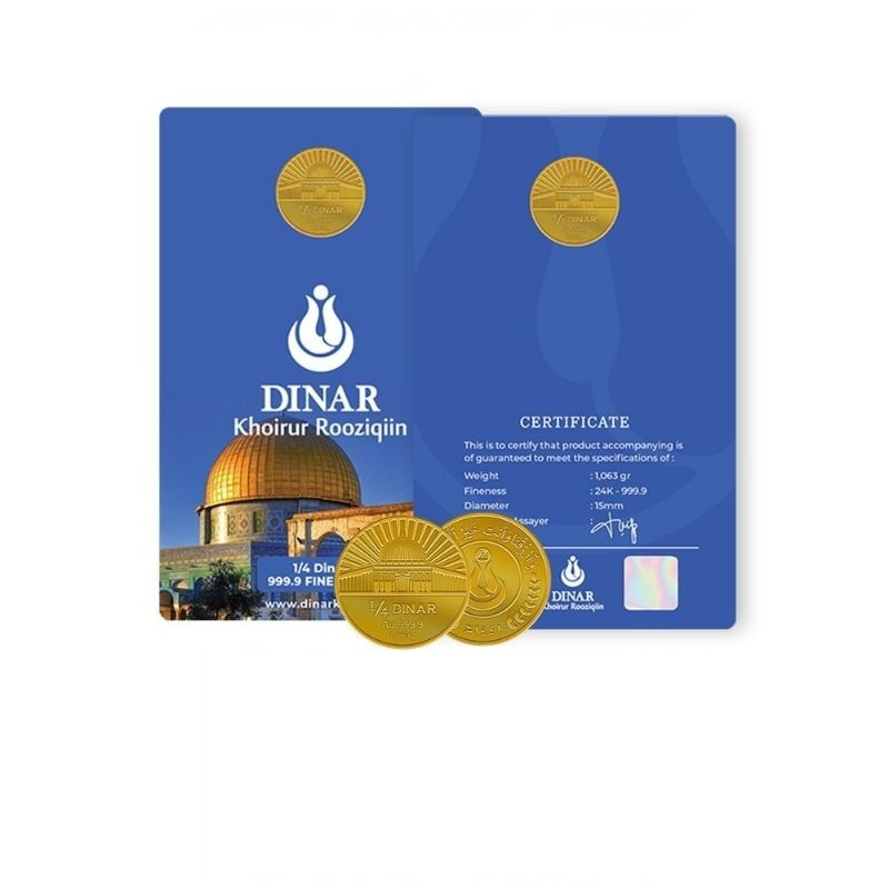 Logam Mulia Koin Emas Dinar Khoirur Rooziqiin 1/4 Dinar 1.063 gram
