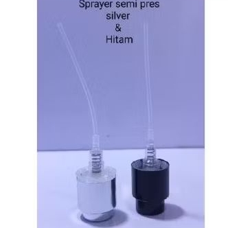 Easy Pump 15mm/Sparyer Semi Press/Silver dan Hitam Lengkap dengan Ring dan Tutup Untuk Botol Lelabo