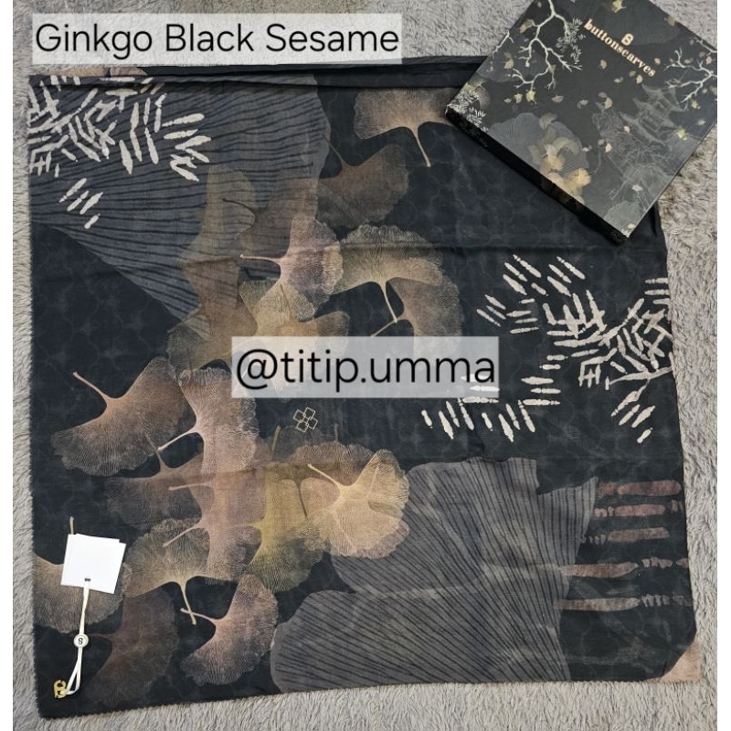 Buttonscarves Syari/ XL Ginkgo Black, Buttercream ||  Journey Seoul || Ederra || Basic || Dubai || W