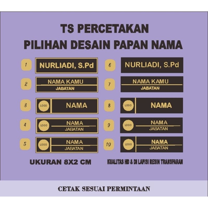 

PAPAN NAMA MAGNET NAMETAG