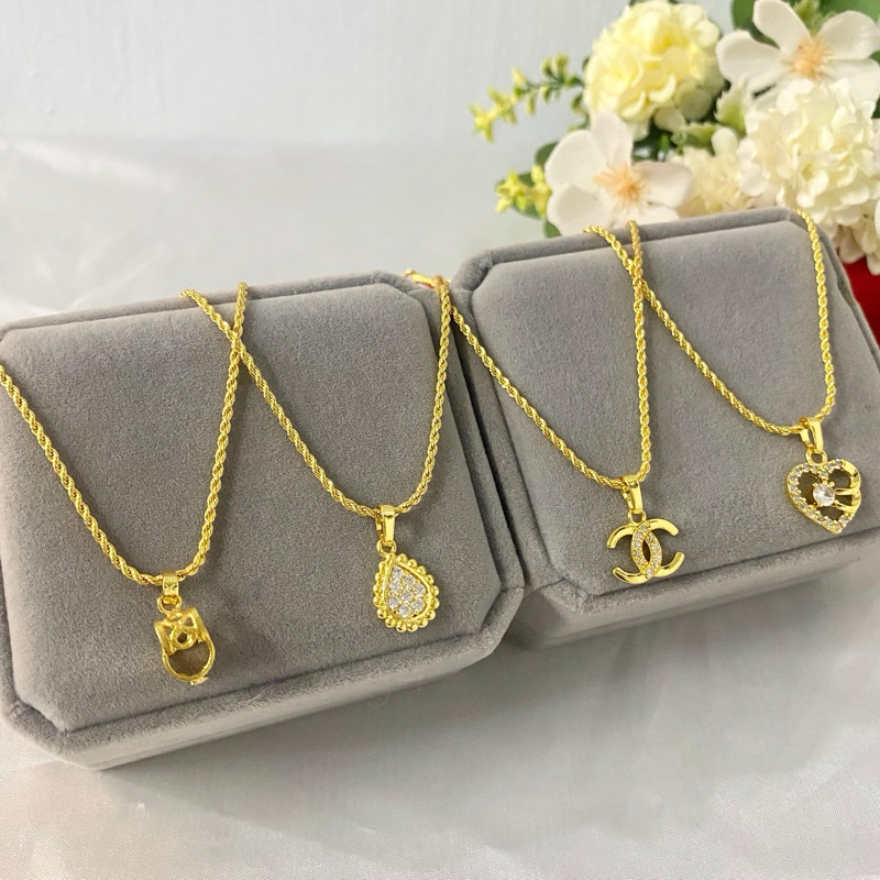 Kalung Emas Kw Super 24 Karat/Dilapisi kristal asli Bangkok.99,9% TERBUKTI AWET