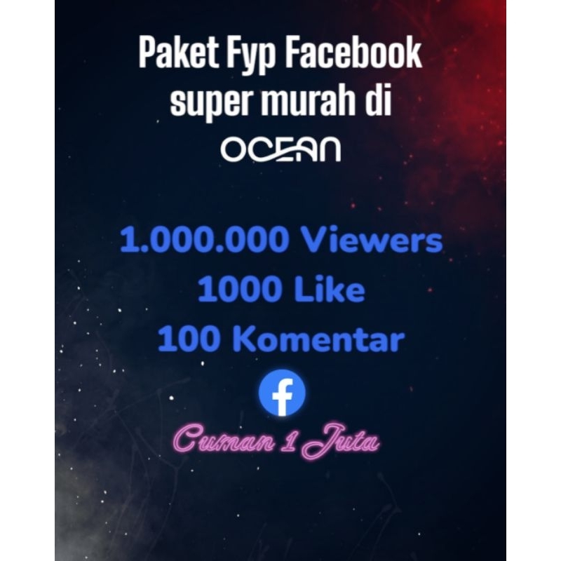 Paket murah Viewers Facebook 100% Permanen