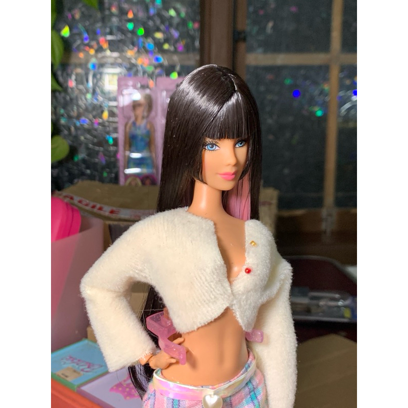 wig barbie reroot barbie rambut barbie kepala barbie model hime ada hint pink