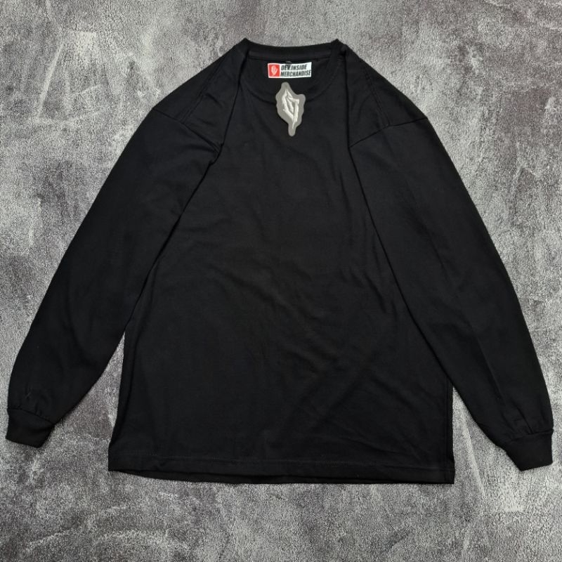 kaos polos hitam lengan panjang pakai rib bahan cotton 30s