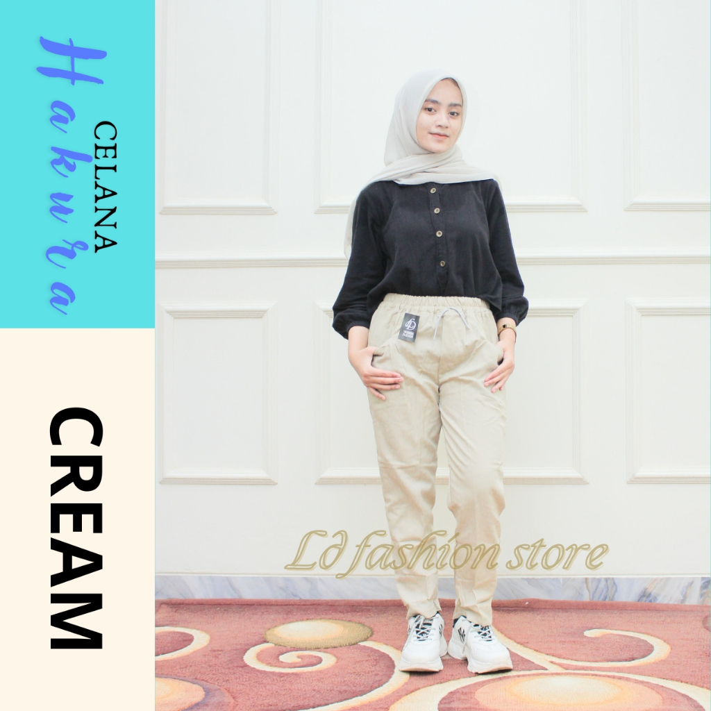 Haruka Long Pants - Celana Panjang Wanita Korean Pants Cotton Twill