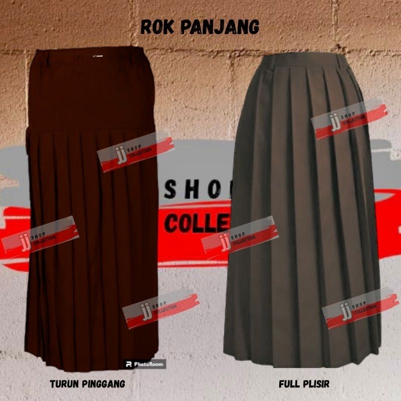 Seragam sekolah rok panjang Pramuka coklat SD SMP SMA rempel lipit turun pinggang dan full rempel pl