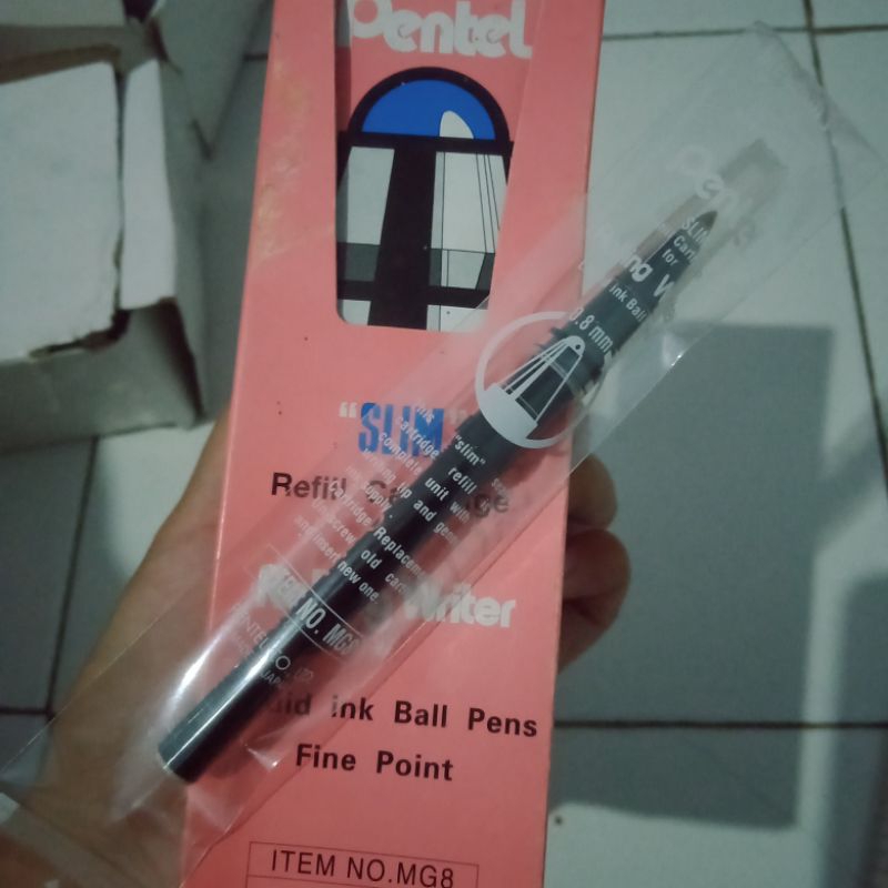 

Refill Isi Ulang Cartridge for Rolling Writer Pen Pentel Slim Hitam / Biru MG8 bulpen bolpen ballpoint pulpen