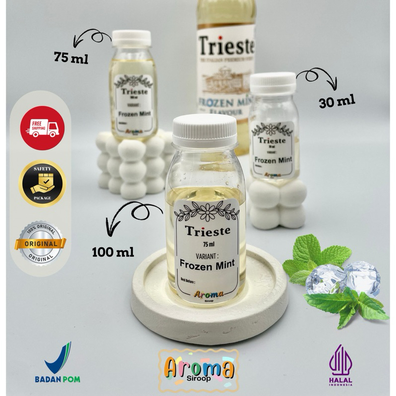 

Trieste Syrup - REPACK sirup Trieste Frozen Mint (100 ml - 75 ml - 30 ml ) Asli 100% ORIGINAL
