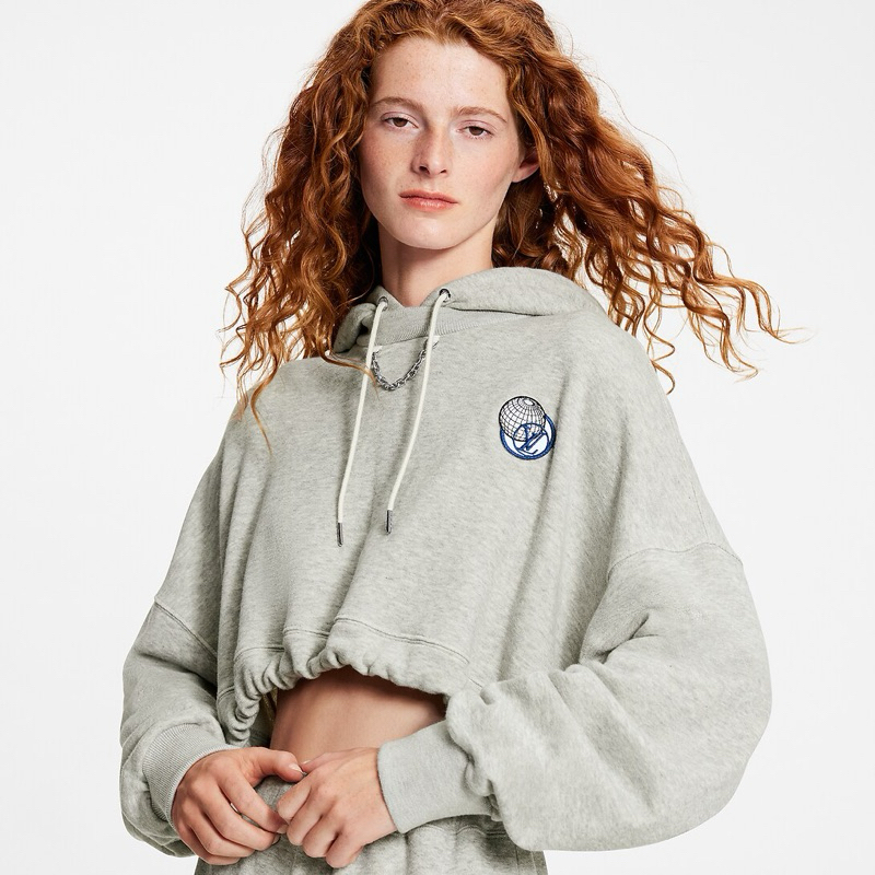 Louis Vuitton Globe Cropped Hoodie