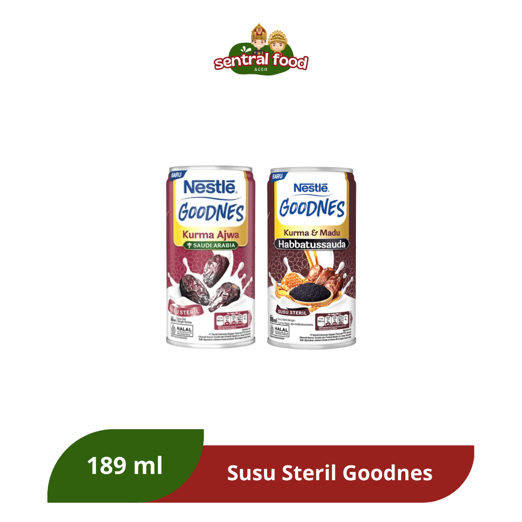 

GOODNES Susu Steril Kurma Ajwa Habbatussauda Kaleng 189 ml