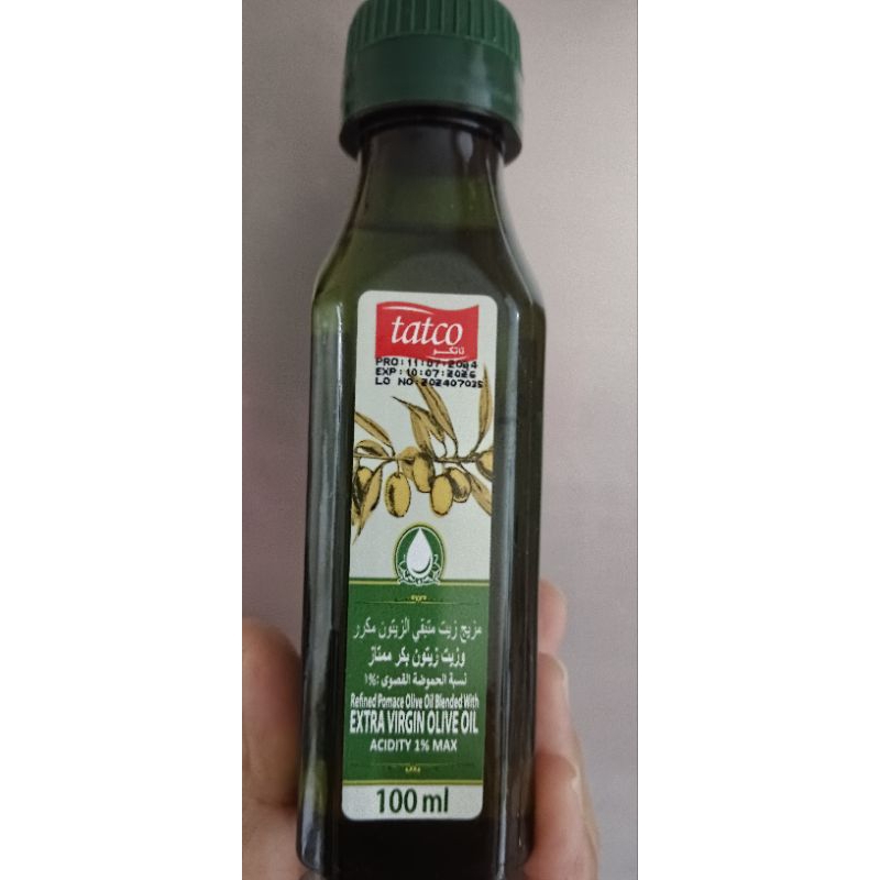 

Tatco | Minyak zaitun asli arab | 100 ml | OLIVE OIL TATCO EXTRA VIRGIN | MINYAK ZAITUN