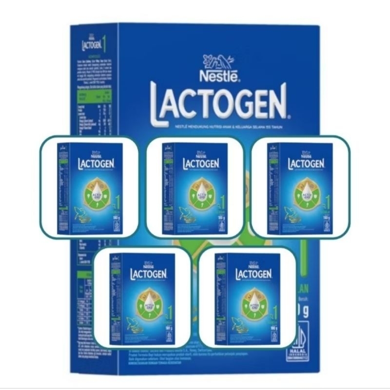 Lactogen •| 5 Box lactogen 1 kemasan 180gr •| nutrisi untuk usia 0-6 bulan // stok yang ready kadang
