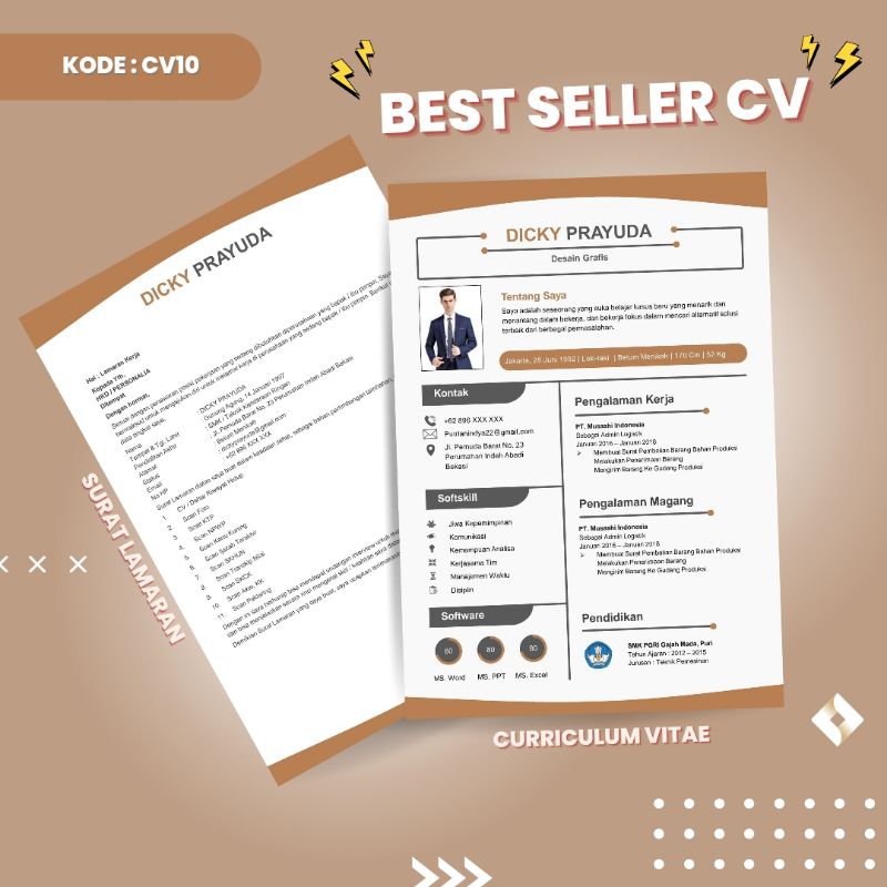 Surat Lamaran Kerja Via Email PDF (Kode CV10)