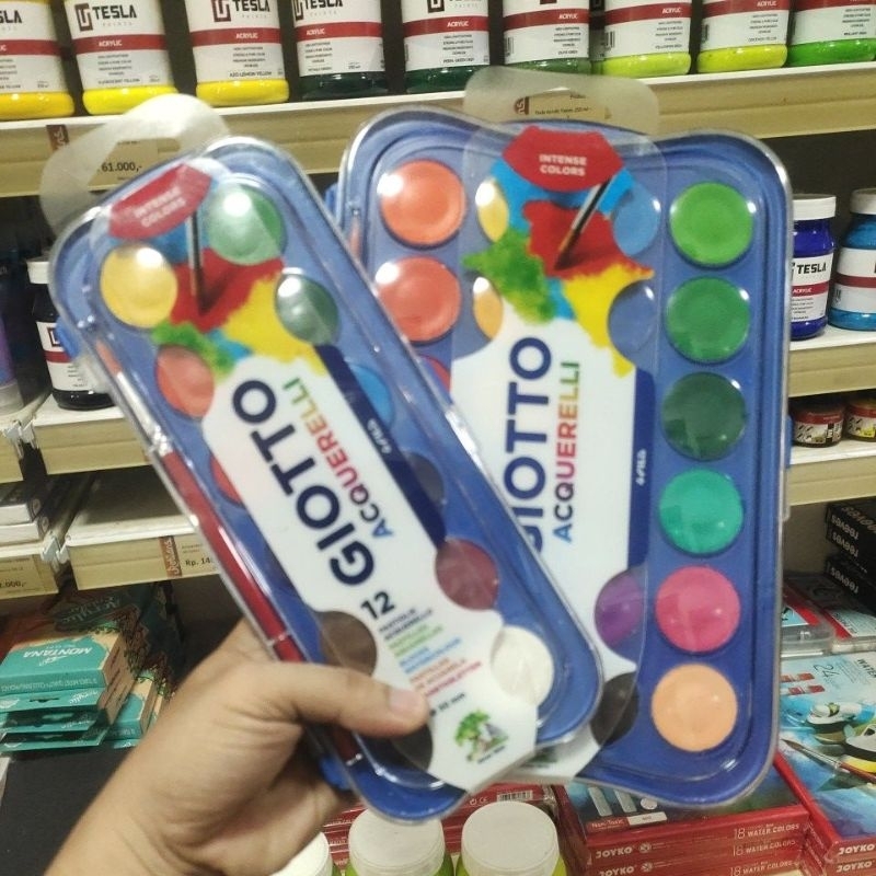 

Giotto Acquerelli Colour Blocks / Watercolor Set - Cat Air Padat 23 mm untuk Melukis