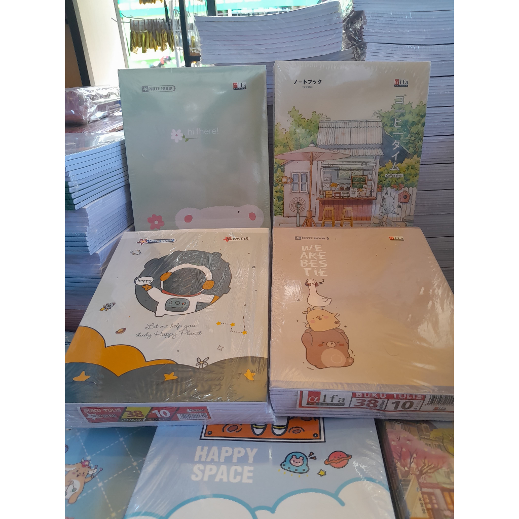 

1 pak Buku Tulis 38 Lembar Alfa/Newstar buku tulis lucu murah buku kuromi,sanrio,astronot,mobile legend