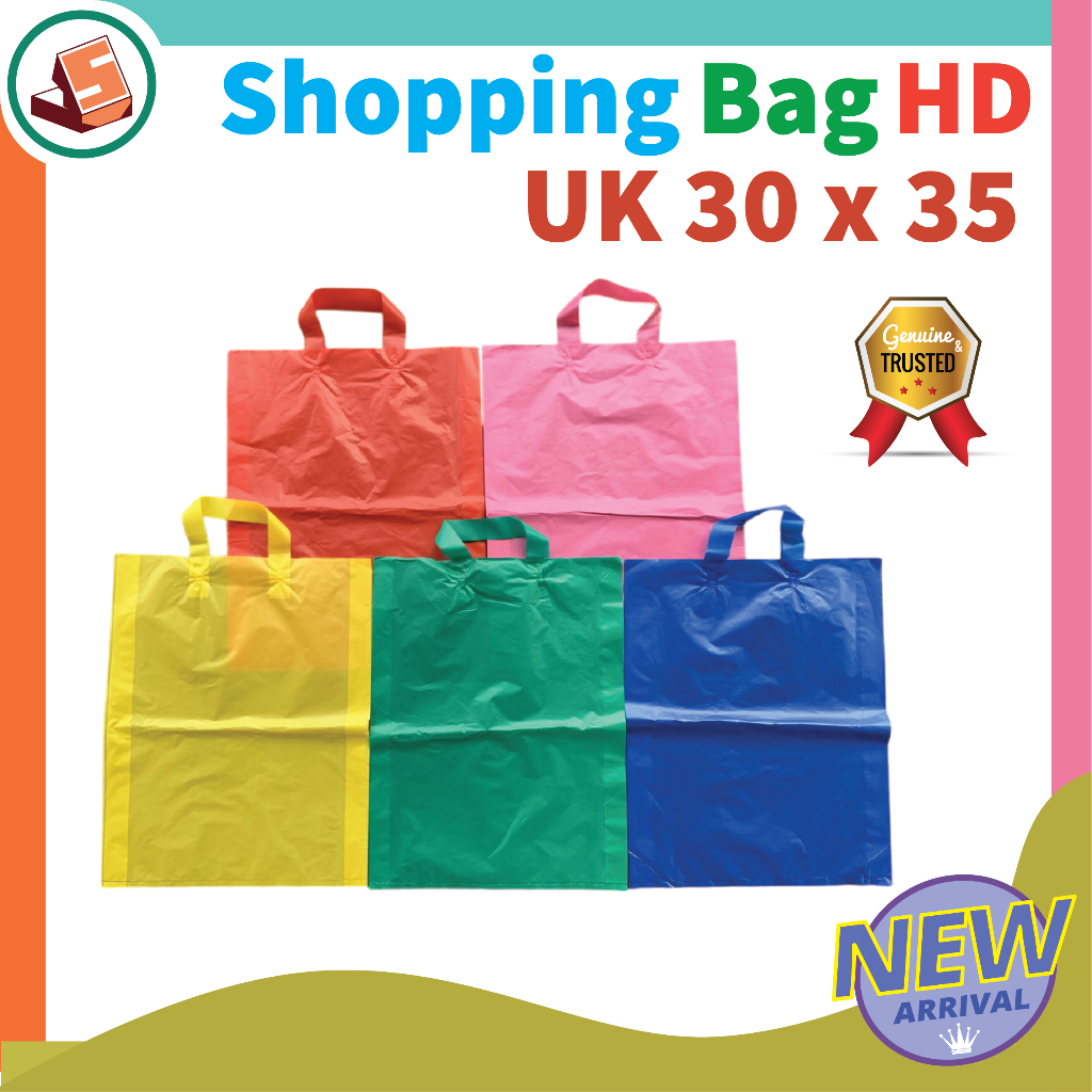 

SHOPPING BAG HD [25 pcs] ukuran [ 30 x 35 ] / Tas HD Warna / Tas Kresek Warna Polos / Grosir, Ecer