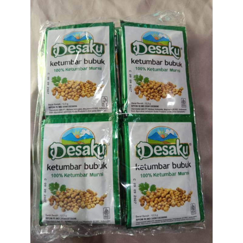 

BUMBU DAPUR DESAKU MARINASI .KETUMBAR BUBUK .KUNYIT BUBUK 1 RENTENG ISI 12 PCS