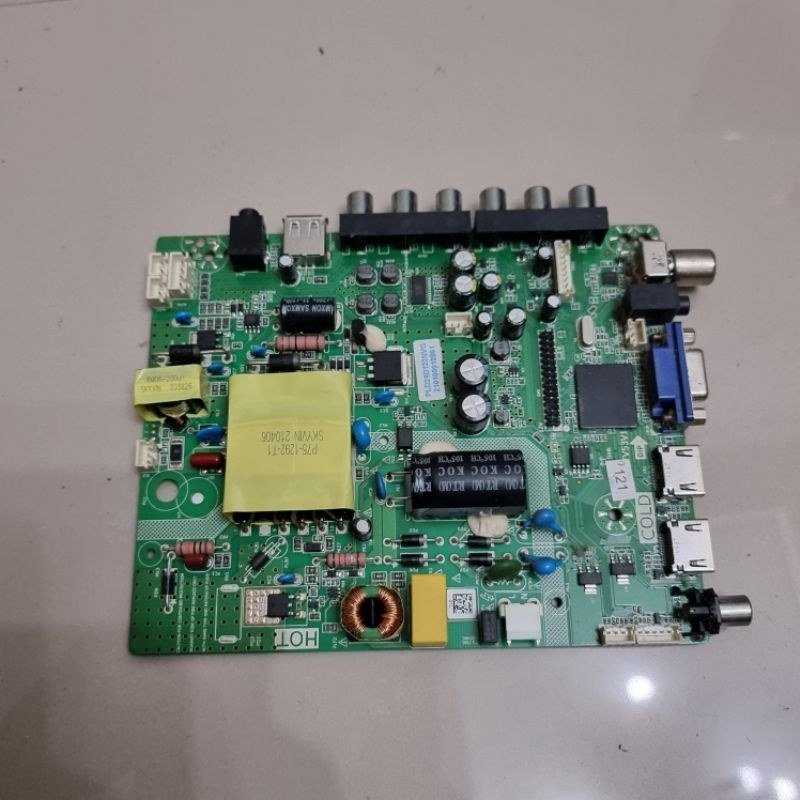 Mesin Motherboard TV LCD LED TV Polytron 24 inch tipe PLD24D123 original Normal siap rakit normal te