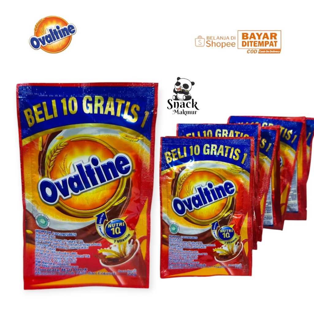 

SUSU OVALTINE MINUMAN SERBUK RASA CHOCOLATE 1RENCENG 10 SACHET