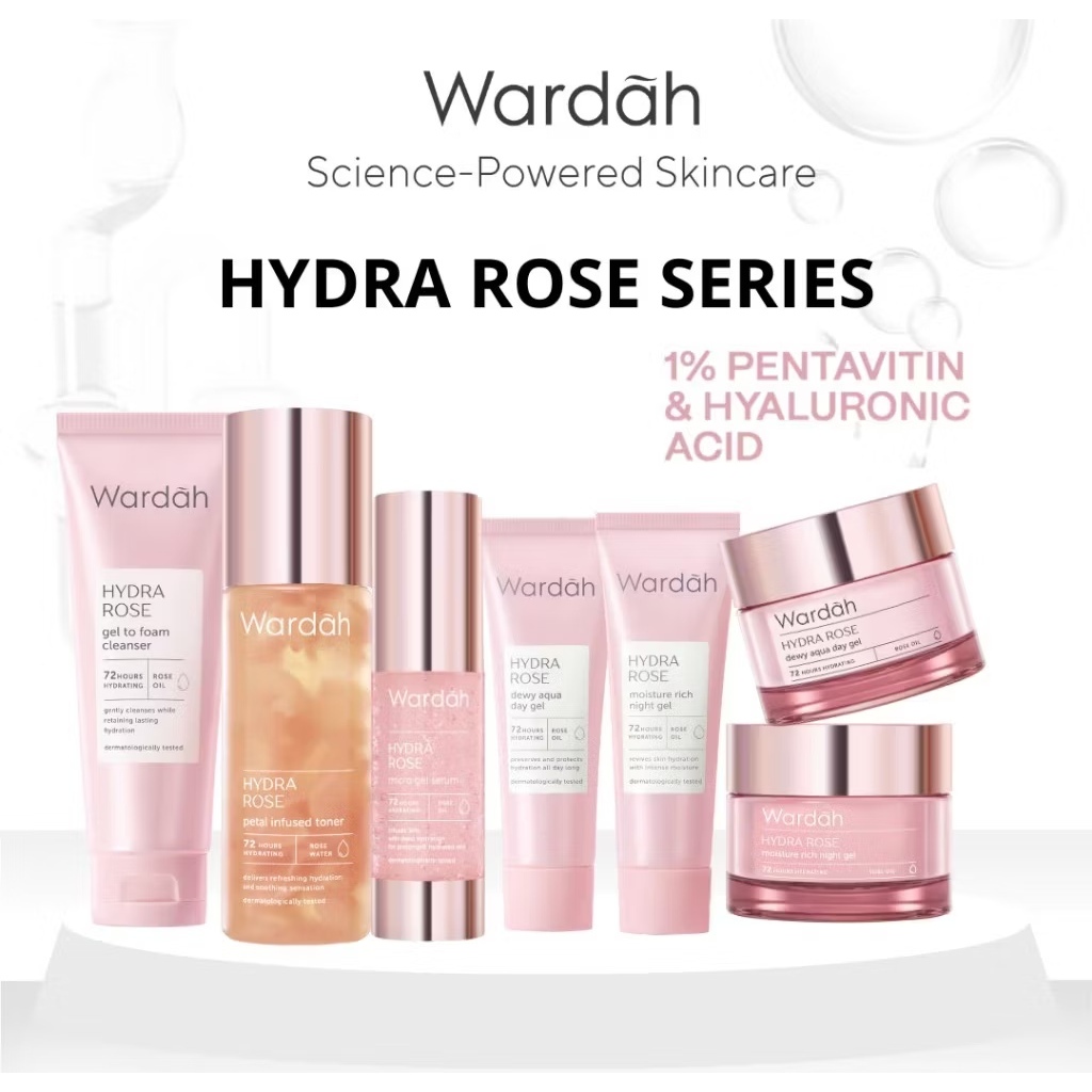 WARDAH HYDRA ROSE SERIES Facial wash/day cream/ninght cream