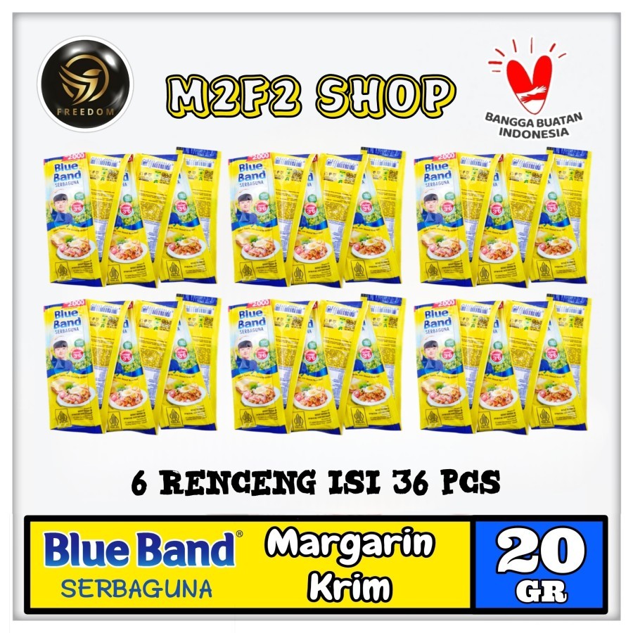 

Blue Band Serbaguna Margarine | Mentega Sachet - 20 gr (Kemasan 6 Renceng)