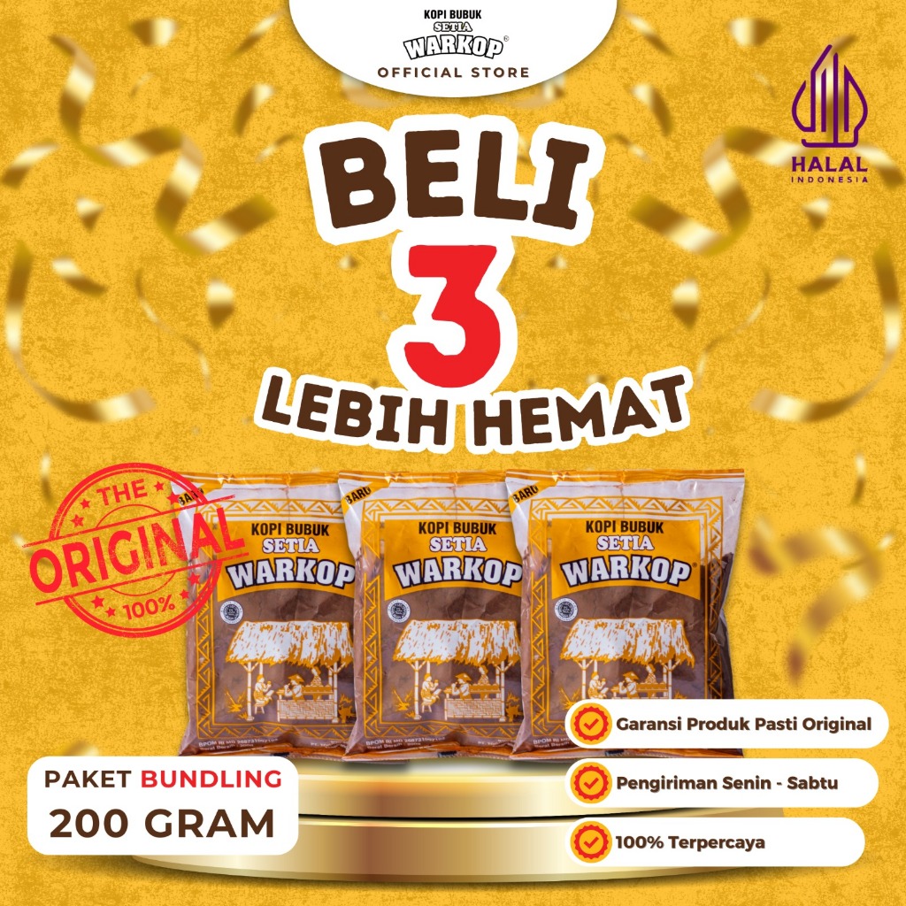 

Paket Hemat Kopi Bubuk Setia Warkop 200 gram 3 pcs