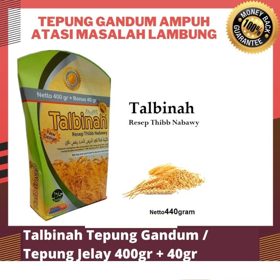 

TALBINAH TEPUNG GANDUM 400gr Resep Thibb Nabawy Barley Jelai Obat Maag Asam Lambung Tibun Nabawi