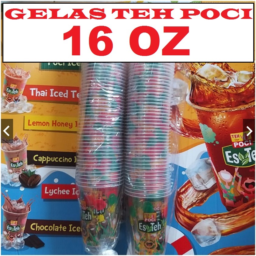 ga- gelas teh poci 16oz SLOP isi 50 cup 16 oz ASLI 100%