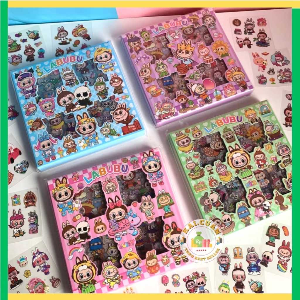 

(KAI)Stiker Labubu Kotak Isi 100 Pcs /Stiker Tempel Anak Labubu