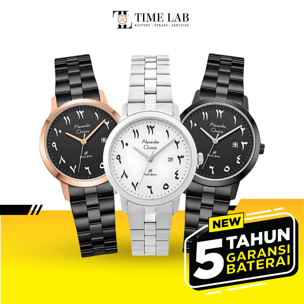 JAM TANGAN WANITA ALEXANDRE CHRISTIE PRIMO STEEL AC1007 / AC 1007 ARABIC STAINLESS STEEL ORIGINAL