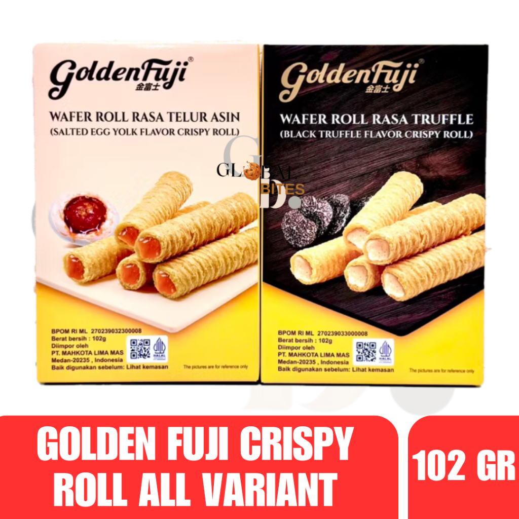 

Golden Fuji Salted Egg Yolk Crispy Roll Black Truffle Crispy Roll Wafer Roll Rasa Black Truffle