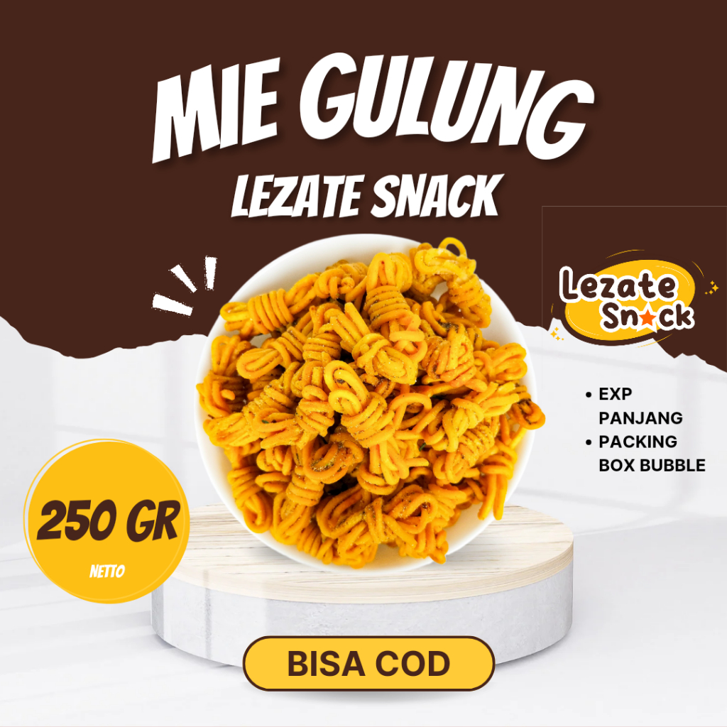 

Mie Gulung Pedas 250GR Renyah Enak Murah / Mi Gulung Viral Pedas Manis Daun Jeruk / Mi Lilit Gehel Ratu ngemil LEZATE SNACK