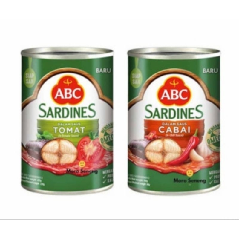 

Sardines ABC / Ikan kaleng Dalam Saus Cabai dan Dalam Saus Tomat 155gr